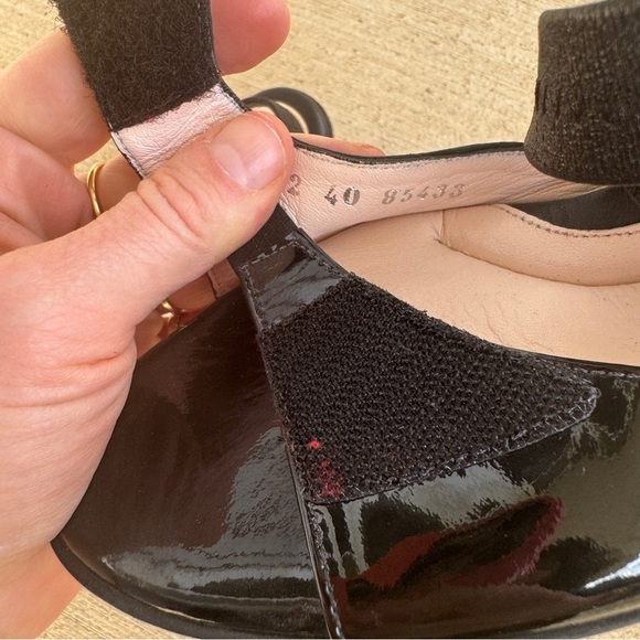 BeautiFeel Camille Open-Toe Pump Sandals Shoes Black Leather Patent 40 comfy - Picture 9 of 9